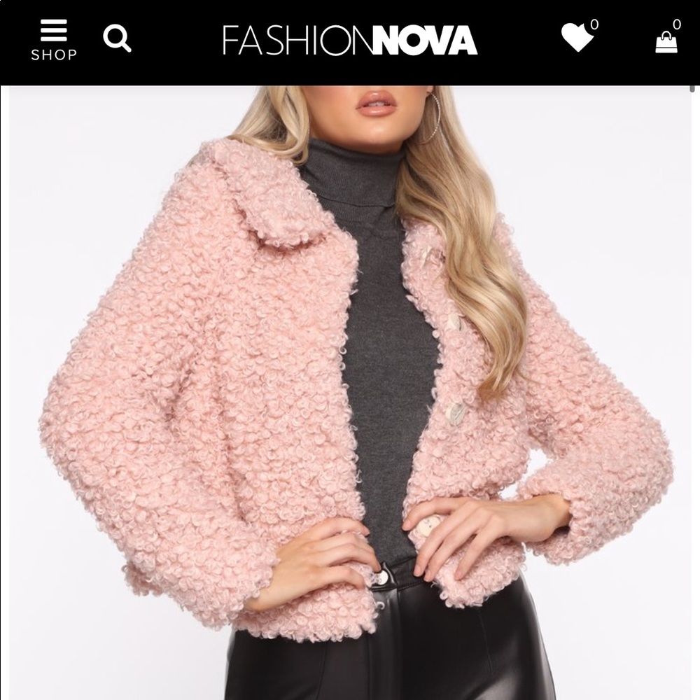 Fashion Nova Pink Faux Fur Jacket - Size Small